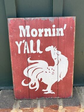 Wood rooster farmhouse sign